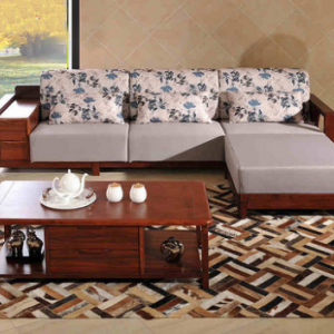 预售-中式现代实木布艺沙发组合