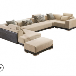 Preorder-Fabric three-seat corner sofa+chaise longue+foot stool
