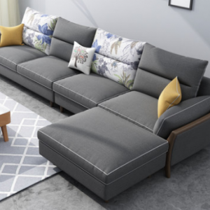 Preorder-Fabric four-seat sofa +foot stool