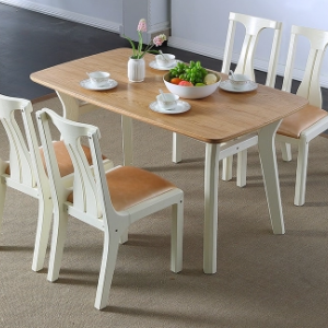 预售-北欧简约现代实木餐桌套一桌四椅