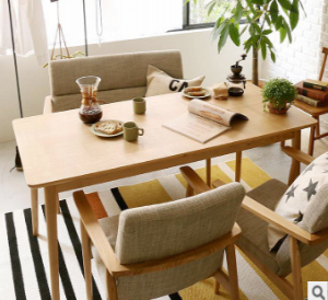 预售-北欧简约现代实木餐桌套一长桌+1+1+2
