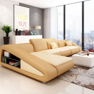 Preorder-Leather two-seat sofa+2 chaise longue