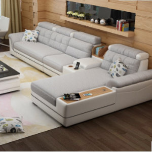 预售-简约现代可拆洗布艺沙发组合3+贵+边几