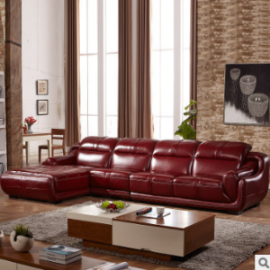 预售-现代实木皮艺沙发组合3+贵（不含边几）