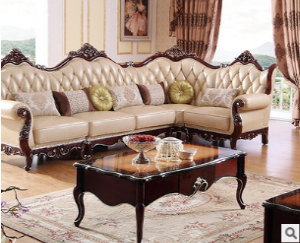 Preorder-Leather four-seat corner sofa