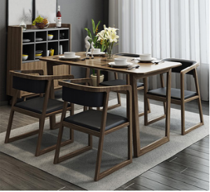 预售-北欧现代实木简约餐桌套一桌+4椅
