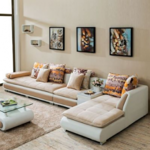 Preorder-Fabric four-seat sofa+chaise longue+sideboard