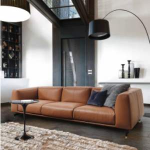 Preorder-Leather three-seat sofa