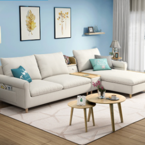Preorder-Fabric two-seat sofa+chaise longue+sideboard