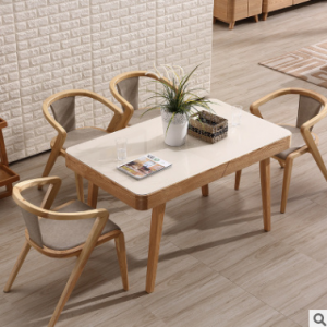 预售-北欧实木餐桌套方桌椅子