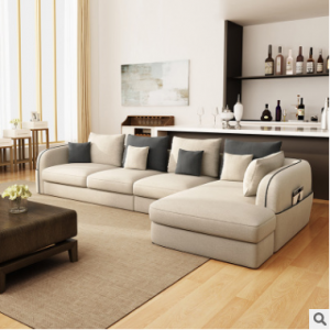 Preorder-Fabric four-seat sofa+chaise longue