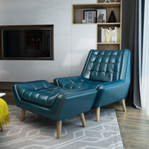 Preorder-Leather armchair+foot stool
