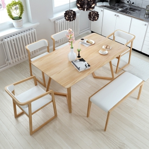 预售-家具餐厅实木餐桌北欧白蜡木饭桌长方形餐桌长饭台现代简约