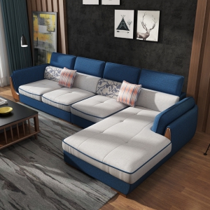 预售-北欧布艺沙发组合客厅整装乳胶实木沙发