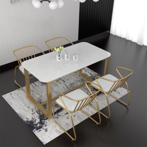 预售-北欧小户型长方形餐桌简约家用大理石餐桌椅组合咖啡厅铁艺吃饭桌 举报
