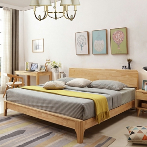 预售-北欧风格床日式实木床榻榻米床双人床主卧室简约现代原木1.8米1.5米