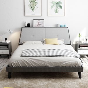 预售-北欧格调卧室家具现代简约床双人床1.5米1.8米床板式床主卧