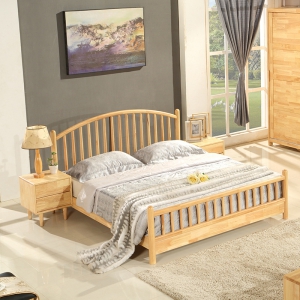 预售-北欧全实木床橡木1.8米主卧室家具简约双人1.5米原木婚床