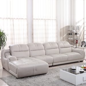 Preorder-leather three-seat sofa+chaise longue