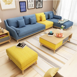 预售-北欧实木沙发客厅整装小户型现代简约经济型三人组合套装布艺沙发