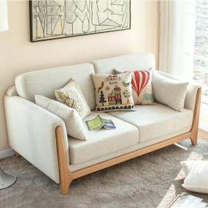 预售-北欧实木布艺沙发组合现代简约小户型可拆洗休闲布沙发