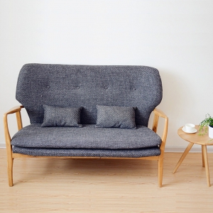 预售-北欧简约实木双人沙发白橡木小户型家具休闲客厅沙发