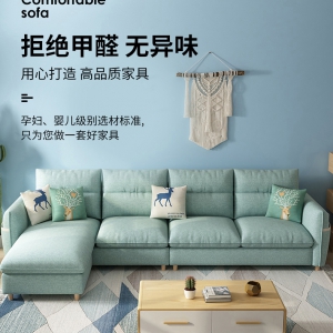 【A.SG】科技布沙发小户型北欧乳胶三四人位直排简约可拆洗设计布艺松木