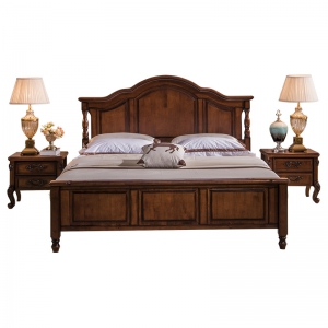 预售-橡胶木全实木床双人床美式乡村主卧室套房家具欧式婚床
