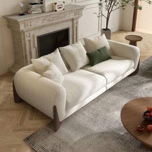 预售-意式轻奢布艺沙发客厅大小户型三人设计沙发现代轻奢羽绒直排沙发