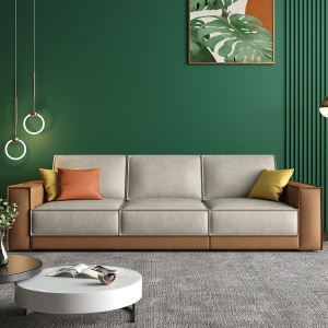 预售-北欧免洗科技布艺沙发小户型现代简约撞色