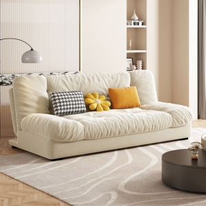 预售-云朵沙发床两用可折叠奶油风磨砂绒网红款小户型多功能沙发