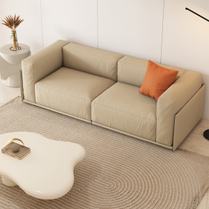预售-北欧轻奢极简现代小户型意式客厅双人三人科技布布艺方块沙发
