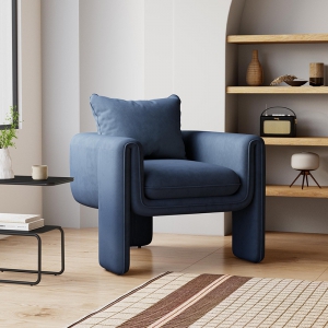 预售-北欧轻奢沙发椅客厅简约设计师布艺单人小沙发